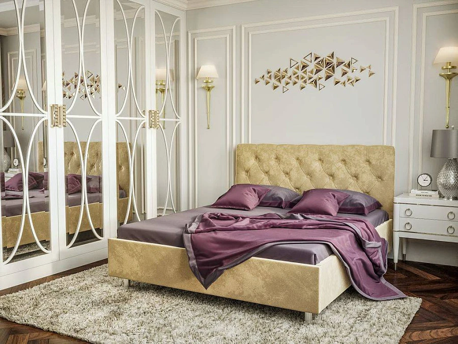 Кровать Фрейлина  180х200 светло-серого цвета - фото 3