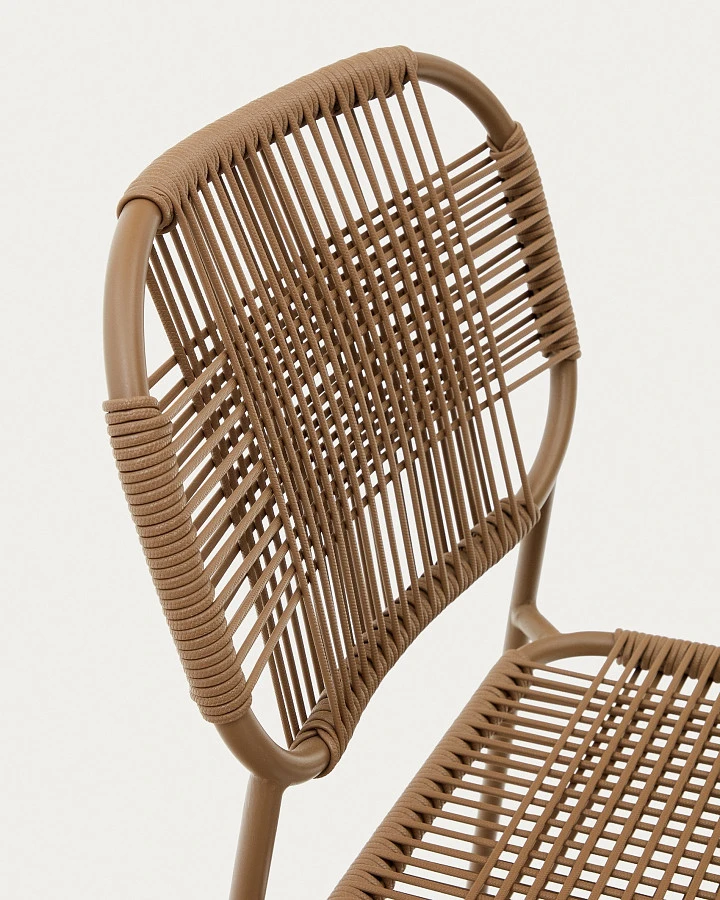 Садовый стул Talaier из каната и стали коричневого цвета - фото 8