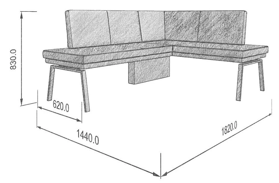 Диван кухон. Brave 178-140 R coffe 1820*1440*830 - фото 4