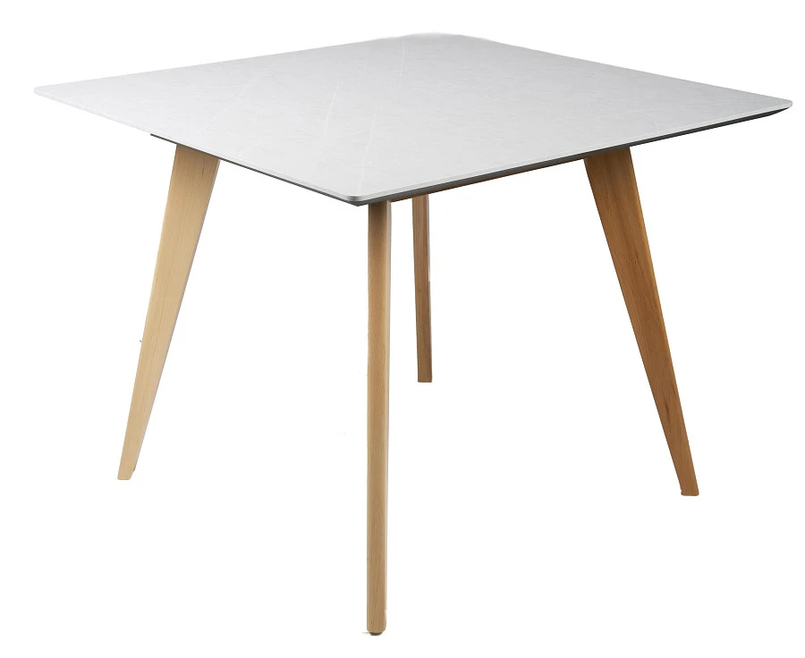 Стол Лунд квадратный 860*860 Мрамор Бьянко
