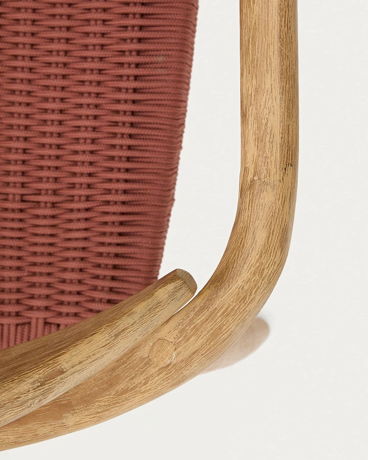 Стул Glynis из массива эвкалипта с розовой веревкой - фото 13