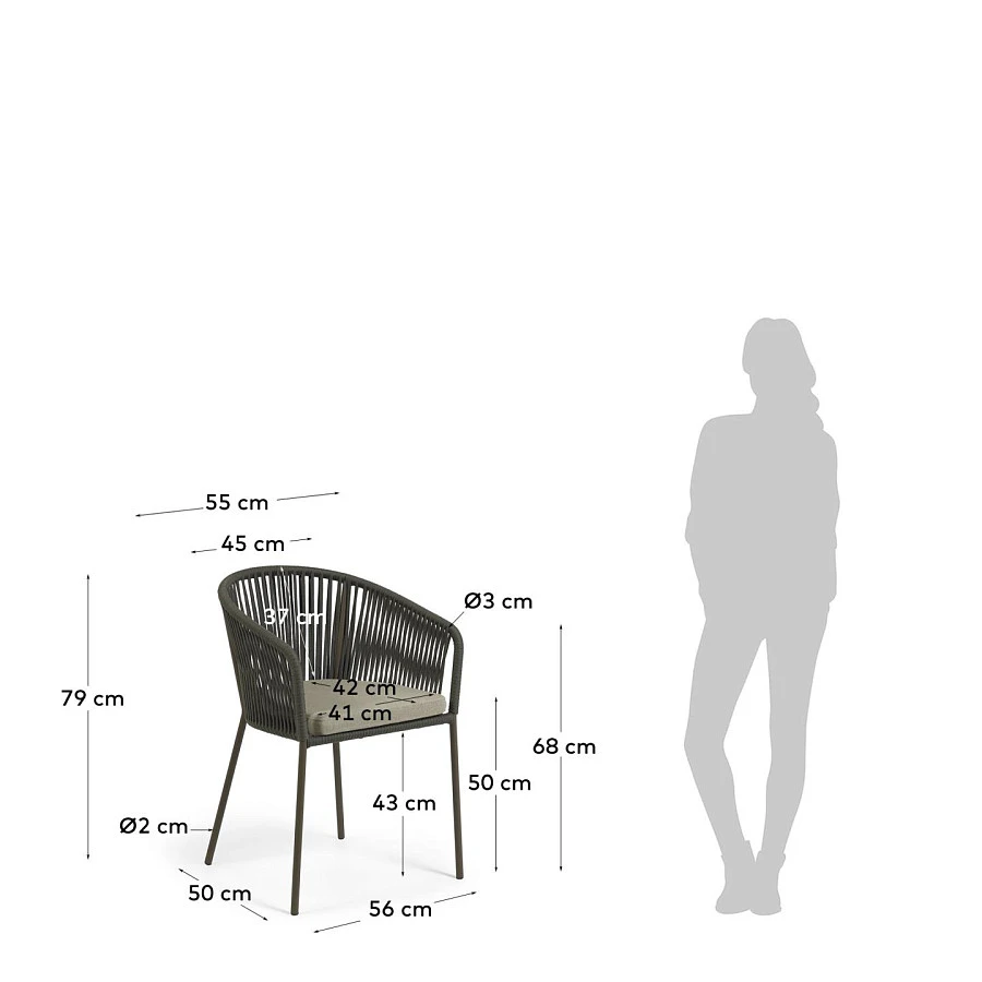 Стул Yanet из зеленой веревки - фото 7