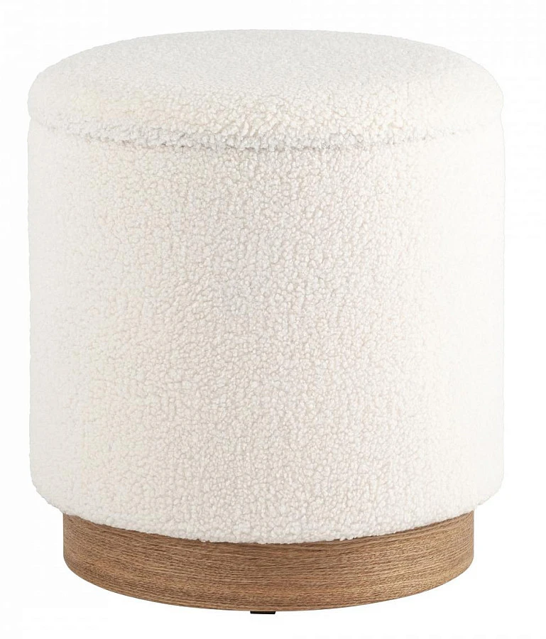 Пуф с ящиком Холли S тедди белый