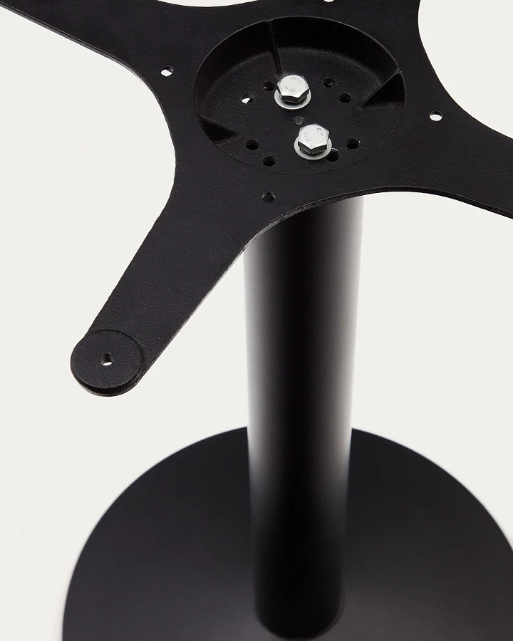 Высокий барный стол Saura из черного металла со столешницей из белой терраццо - фото 6