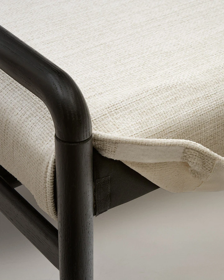 Скамейка Macaret со съемным чехлом из массива дуба с черной отделкой 120 см - фото 8