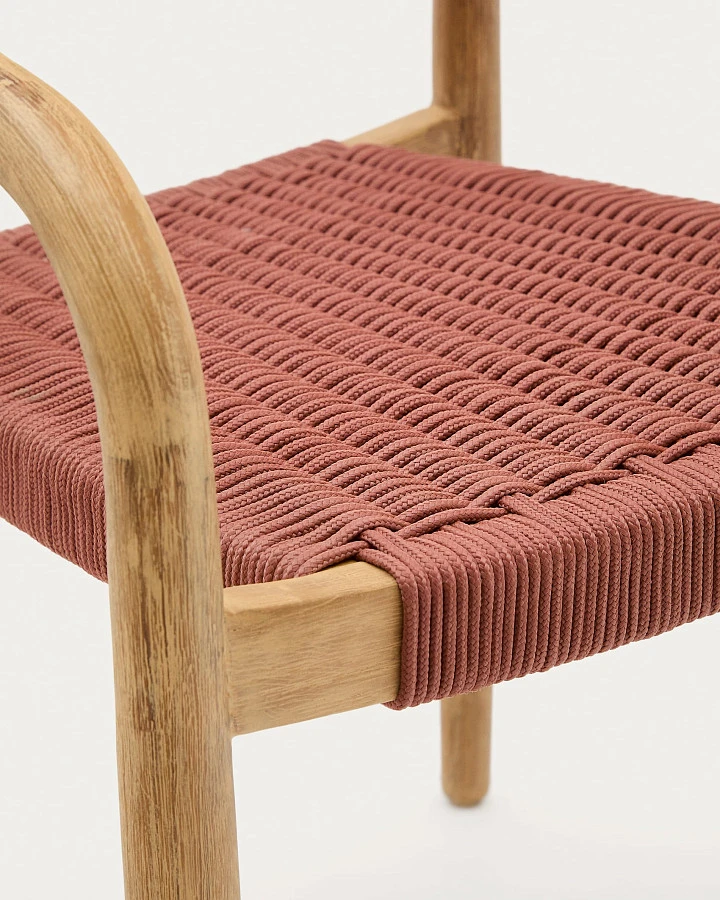 Стул Glynis из массива эвкалипта с розовой веревкой - фото 12