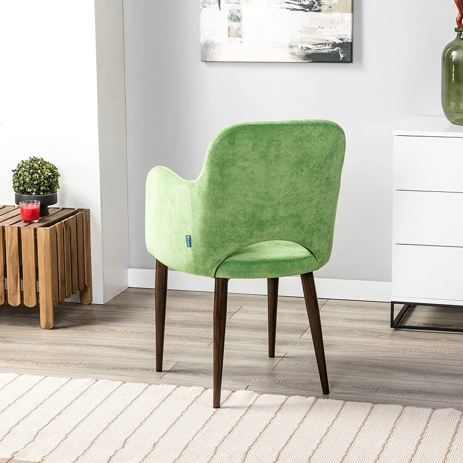 Кресло Ledger  зеленый/т. орех - фото 10