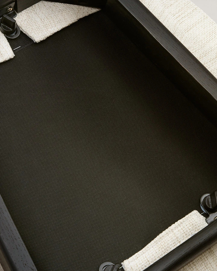 Стул Alocs из бежевой синели из массива дуба с черной отделкой FSC Mix Credit (съемный чехол) - фото 12