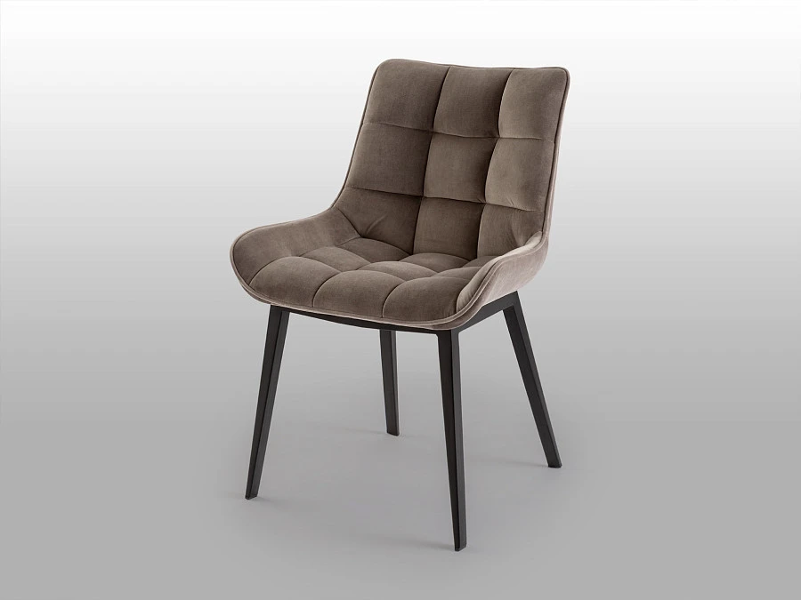 Стул из металла Devany с бархатной обивкой цвета камень - фото 5