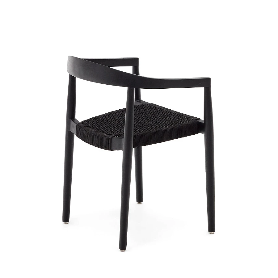 Ydalia Садовый стул из черного тика и черной веревки - фото 5