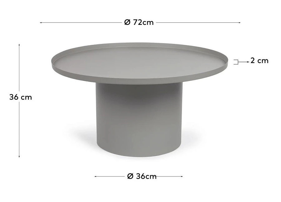 Круглый журнальный столик Fleksa серый 72см - фото 12
