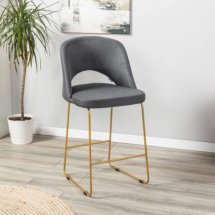 Кресло полубар Lars тёмно-серый/Линк золото - фото 6