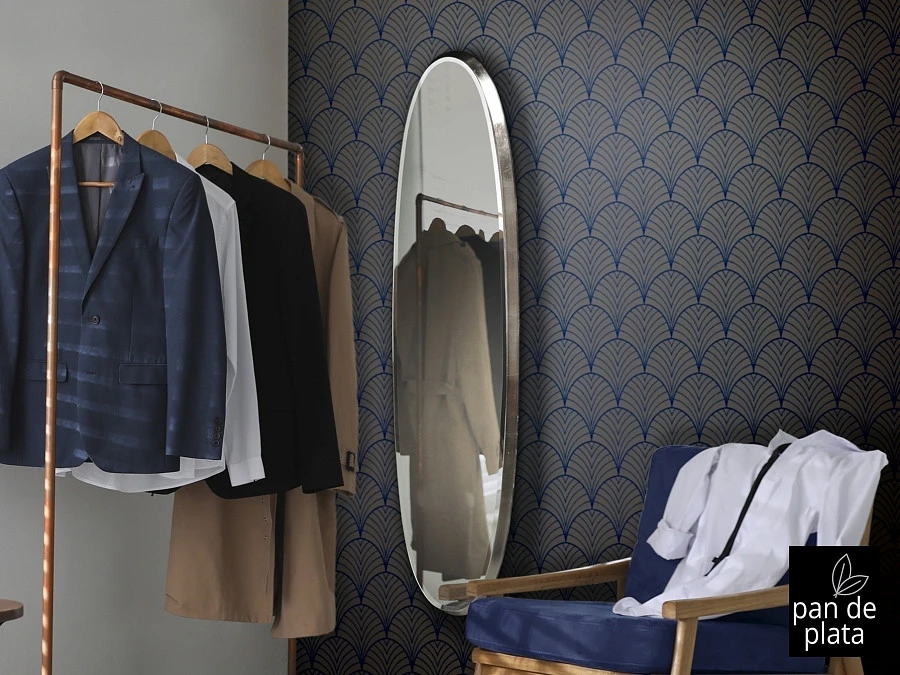 Зеркало Aries овальное 136x36 серебряное - фото 4