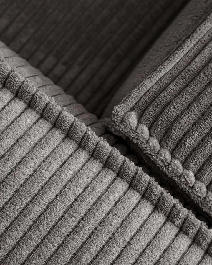 Диван 3х местный Blok с левым шезлонгом серый вельвет - фото 11