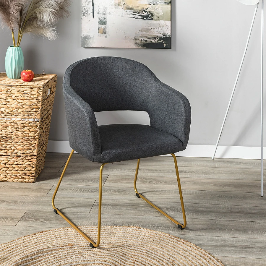 Кресло Oscar тёмно-серый/Линк золото - фото 6