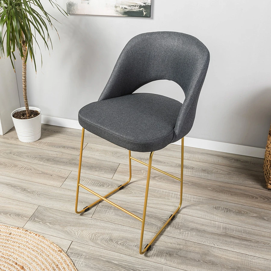 Кресло полубар Lars тёмно-серый/Линк золото - фото 9