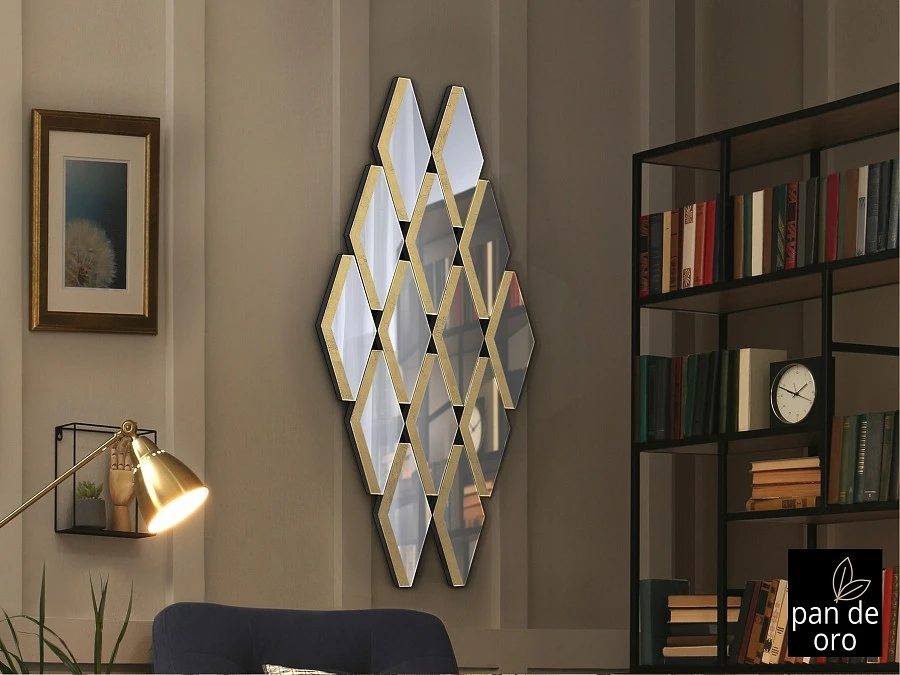 Зеркало Romulo из золотистых пластин - фото 4