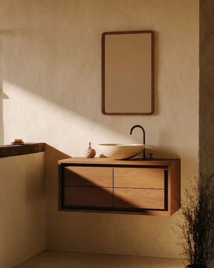 Shamel Зеркало из массива тика с отделкой под орех 45 x 70 см - фото 2