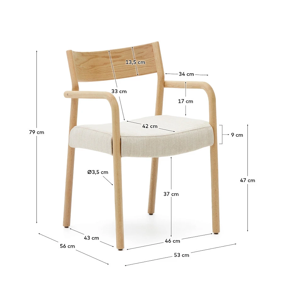 Стул Falconera со съемным чехлом из массива дуба с натуральной отделкой FSC Mix Credit - фото 8