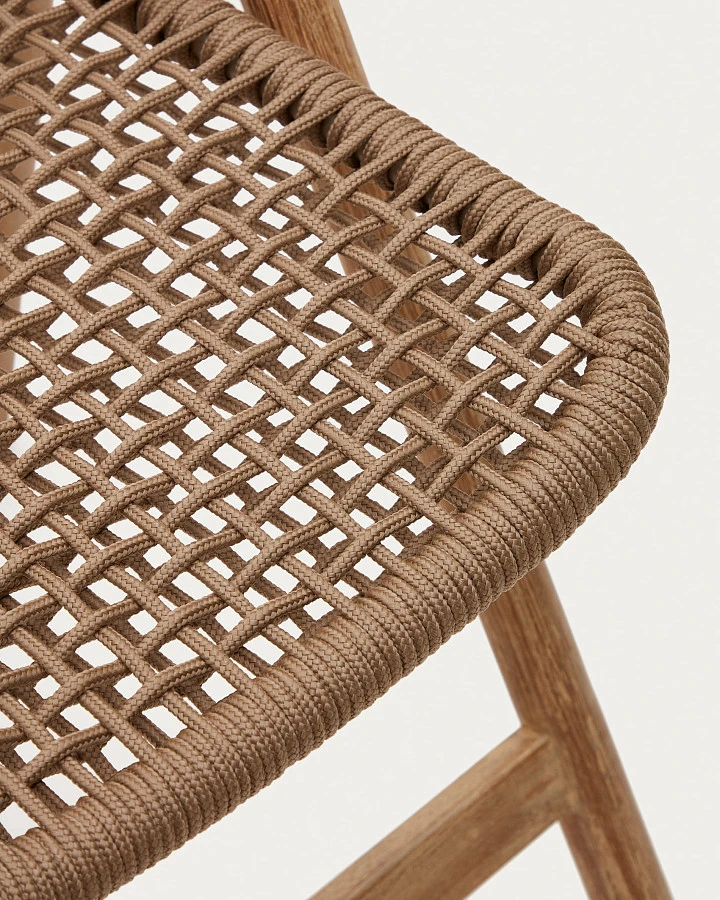 Складной стул Dandara из массива акации со стальной конструкцией и бежевым шнуром - фото 7