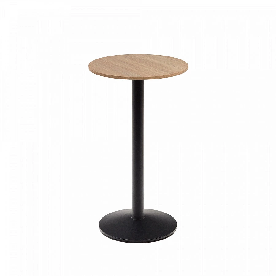 Esilda стол меламин/натур. И чер.металл.Ø60x96