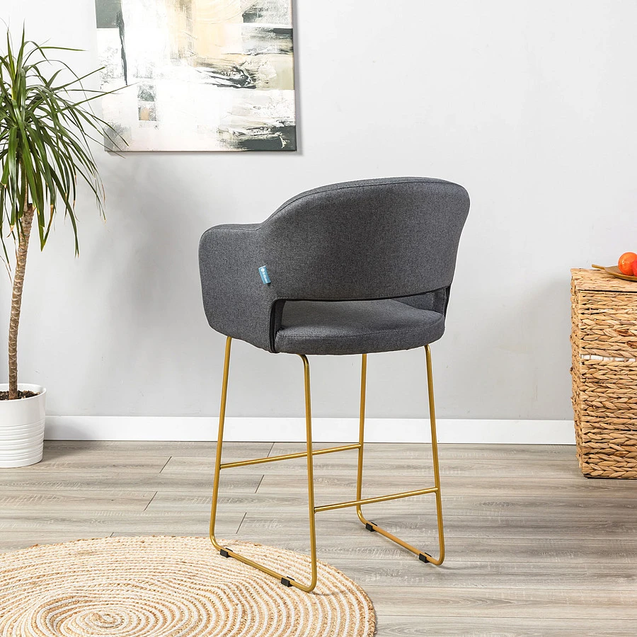 Кресло полубар Oscar тёмно-серый/Линк золото - фото 7
