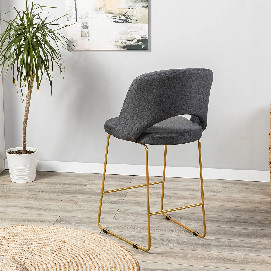 Кресло полубар Lars тёмно-серый/Линк золото - фото 10