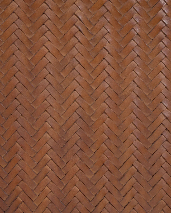 Изголовье кровати Natesa из массива тика и кожи 163 x 60 см - фото 7