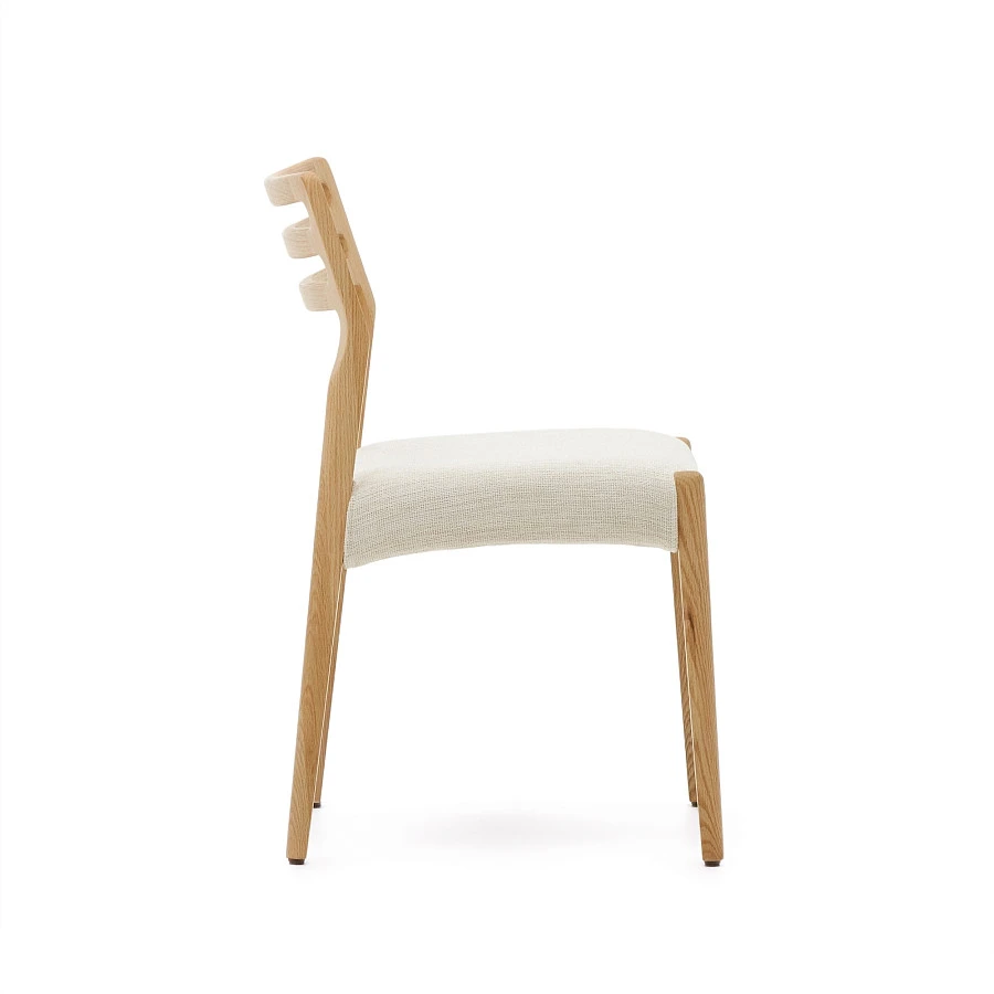 Стул Cudia из бежевой синели из массива дуба с натуральной отделкой FSC Mix Credi - фото 6