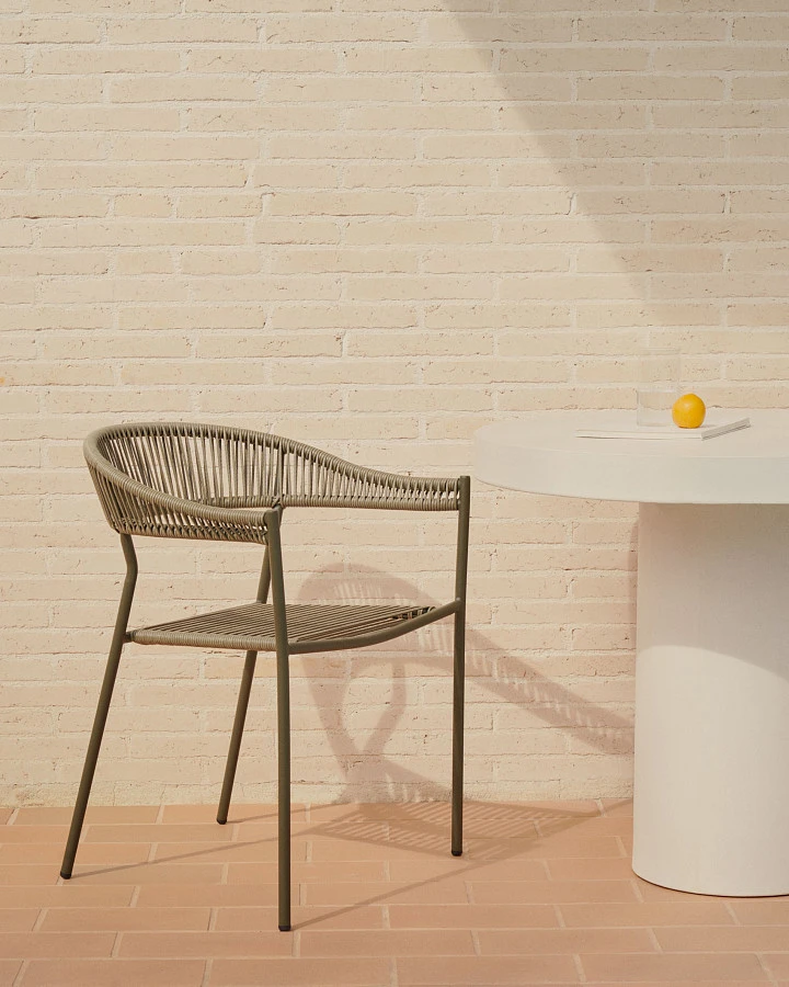 Futadera Садовый стул из зеленого шнура и зеленой стали - фото 2