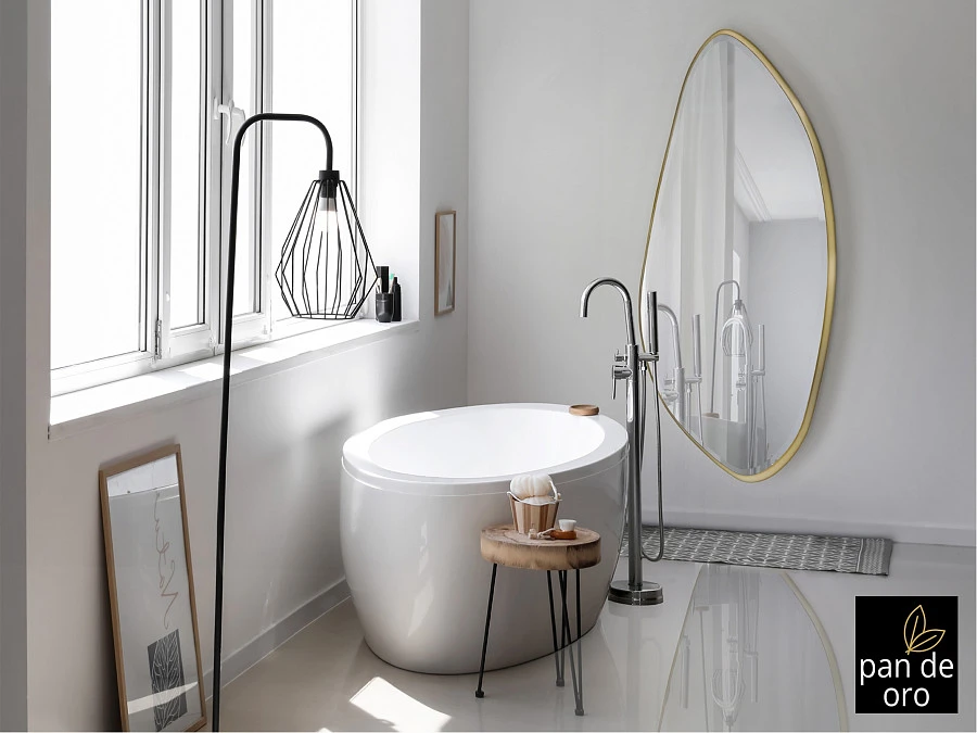 Зеркало овальное Mimo 80X170 золотое - фото 6