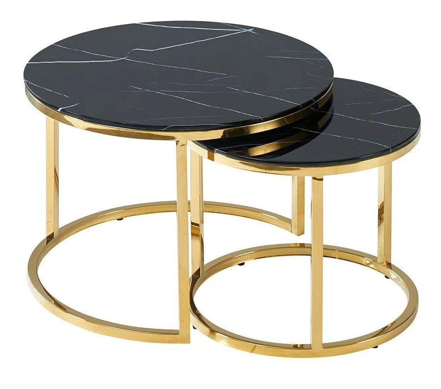 Набор 2стола Селена 60 и 45 см стекло черный