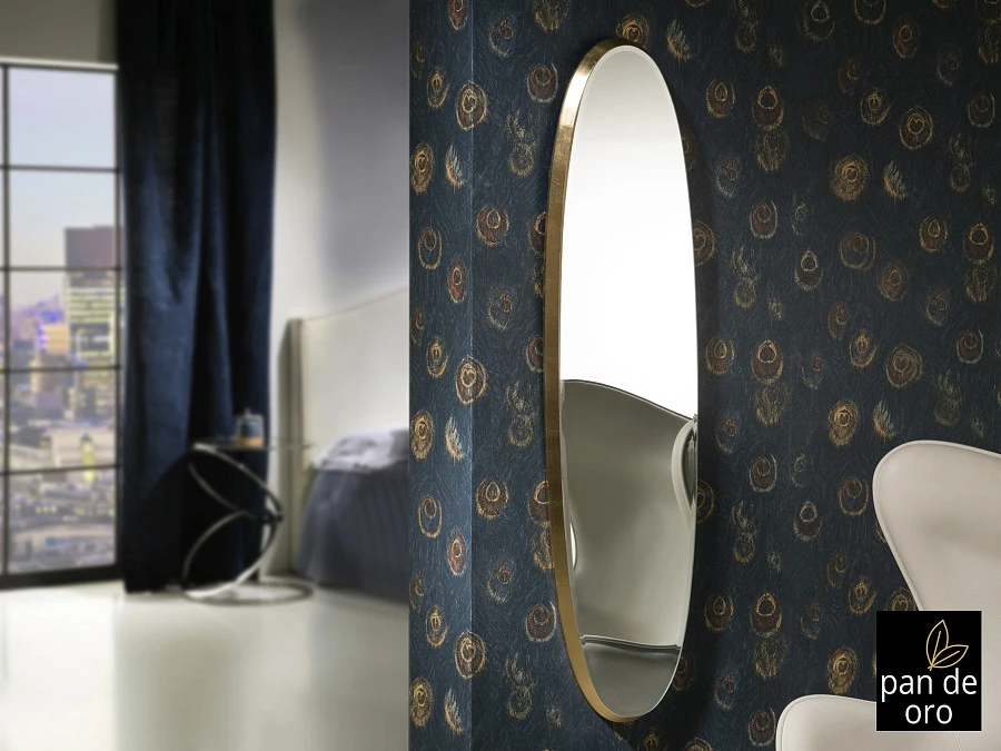 Зеркало Aries овальное 136x36 золото - фото 4