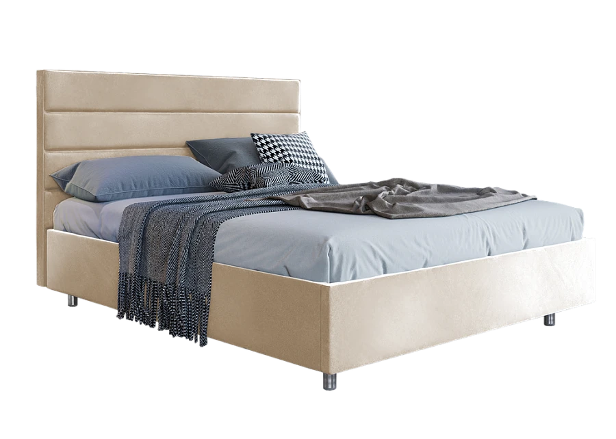 Кровать Турин  160х200 светло-бежевого цвета