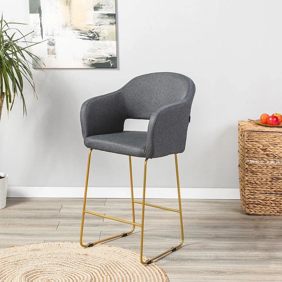 Кресло полубар Oscar тёмно-серый/Линк золото - фото 6