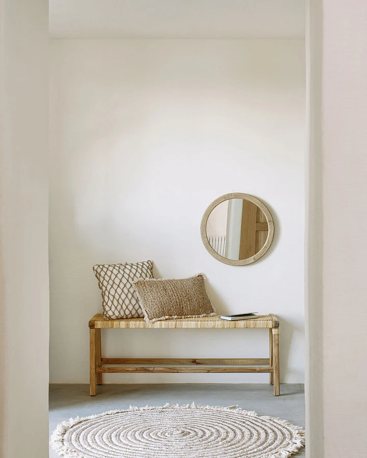 Круглое зеркало Alum из массива минди 50 см - фото 2