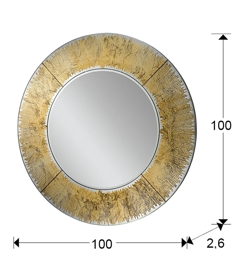 Зеркало круглое Aurora золотое - фото 2