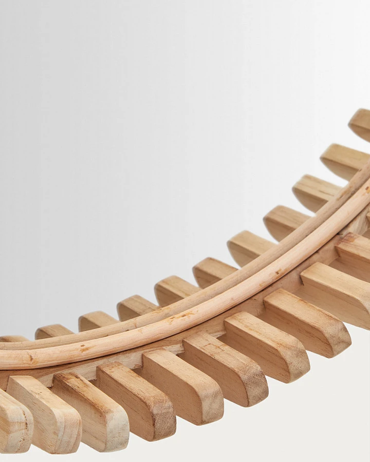 Polke Зеркало в раме из тикового дерева Ø 100 - фото 5