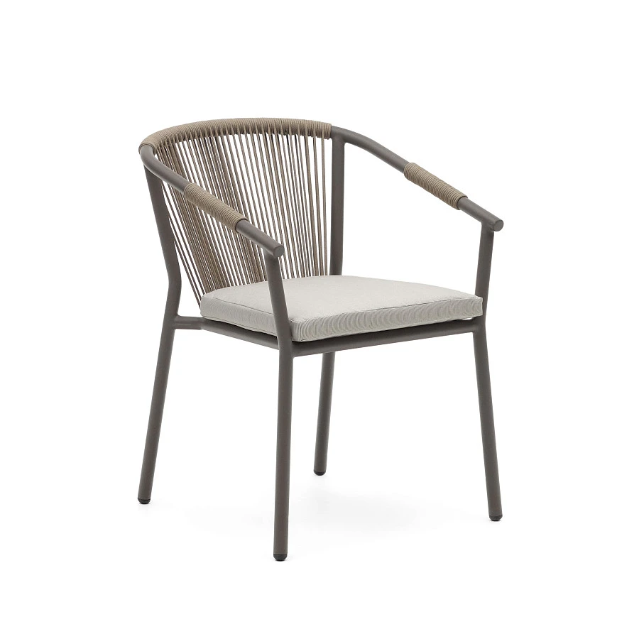 Xelida Садовый стул из алюминия и коричневого шнура - фото 3