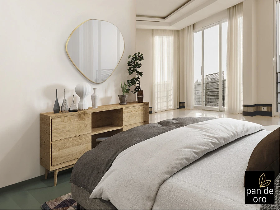 Зеркало овальное Mimo 80X80 золотое - фото 7