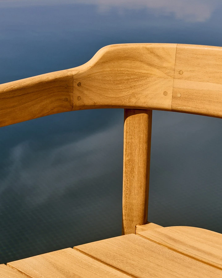 Стул Icaro из массива тикового дерева с натуральной отделкой - фото 7