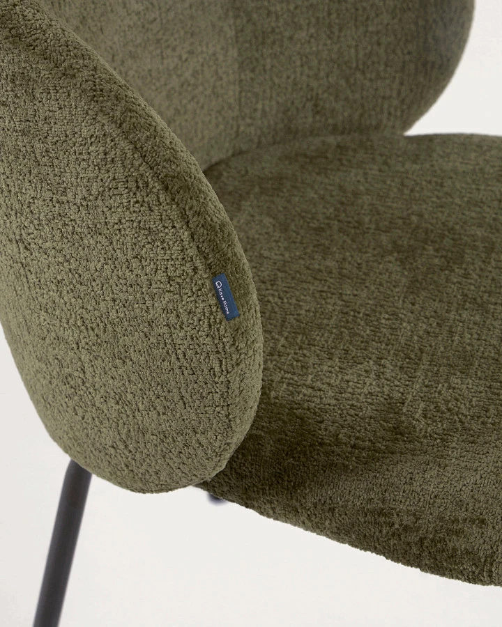 Стул Minna из зеленого бархата на стальных ножках с черной отделкой - фото 11