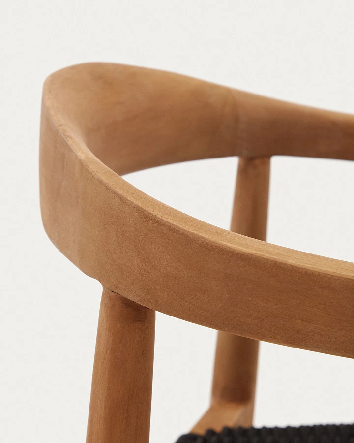 Ydalia Садовый стул из натурального тика и черной веревки - фото 11