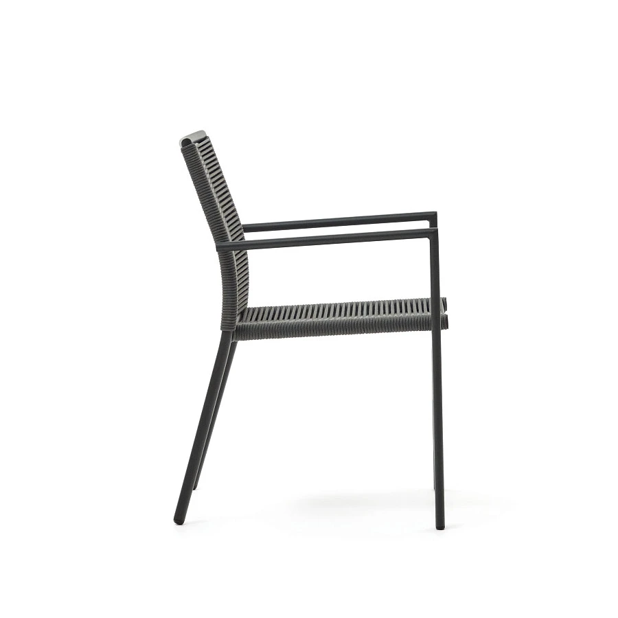 Culip Садовый стул из алюминия и шнура в сером цвете - фото 5