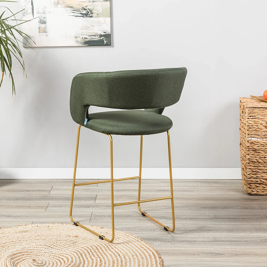 Кресло полубар Hugs тёмно-зеленый/Линк золото - фото 9