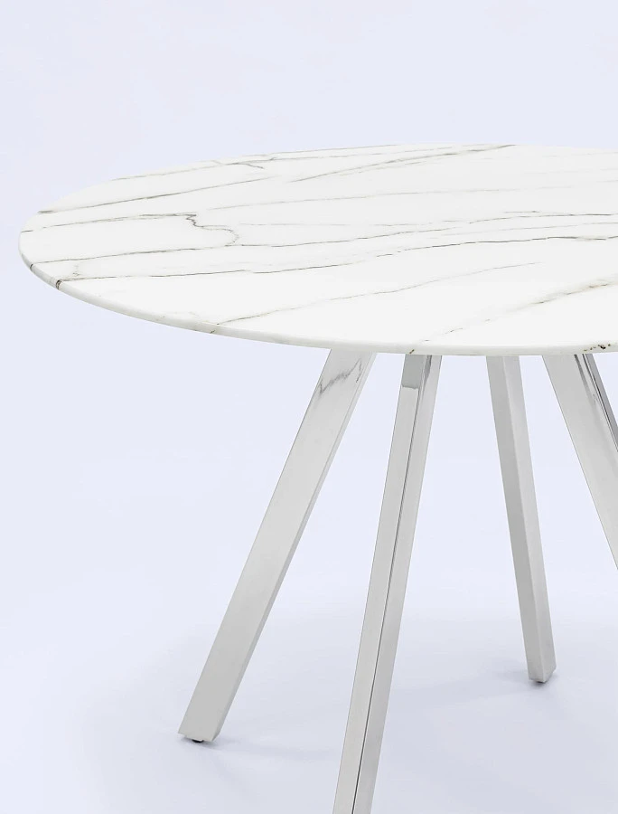 Стол обеденный Хьюстон D100 белый стеклянный - фото 4