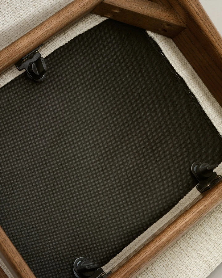 Стул Timons из бежевой синели из массива дуба с отделкой орех FSC Mix Credit - фото 10