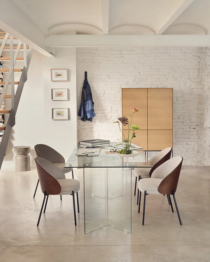 Стул Eamy светло-коричневый из шпона ясеня с отделкой венге - фото 3