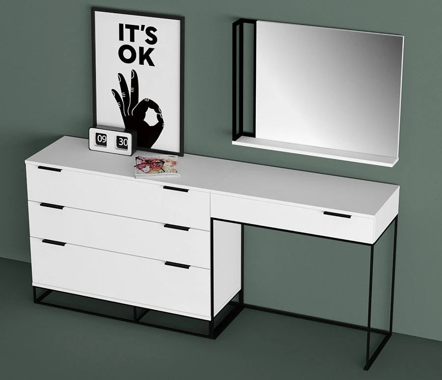 Зеркало City навесное 80 см. Белый - фото 5