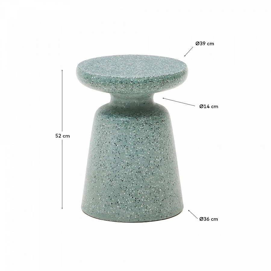 Приставной стол Mesquida зел. терраццо Ø39 - фото 4